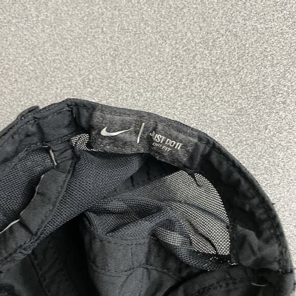 Vtg Nike Tailwind 7 Panel Dri Fit Hat Cap Black Mesh Run Sheer Jog Train Swoosh - Picture 7 of 8